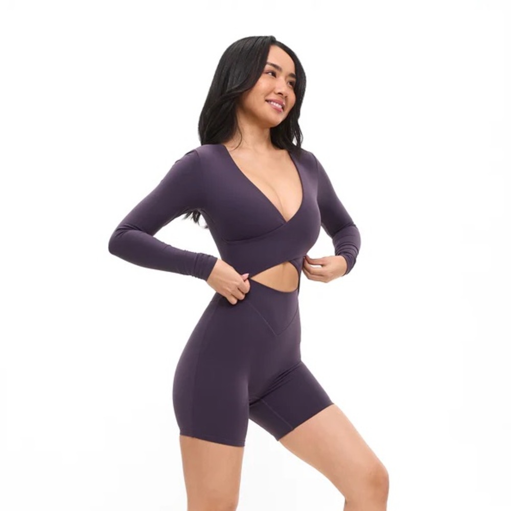 BuffBunny Purple Shadow Wrap Bodysuit